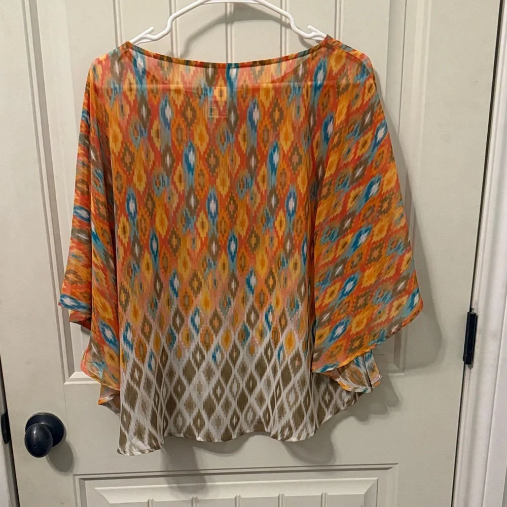 Ruby Rd. Multicolor Geometric Blouse - Picture 3 of 4